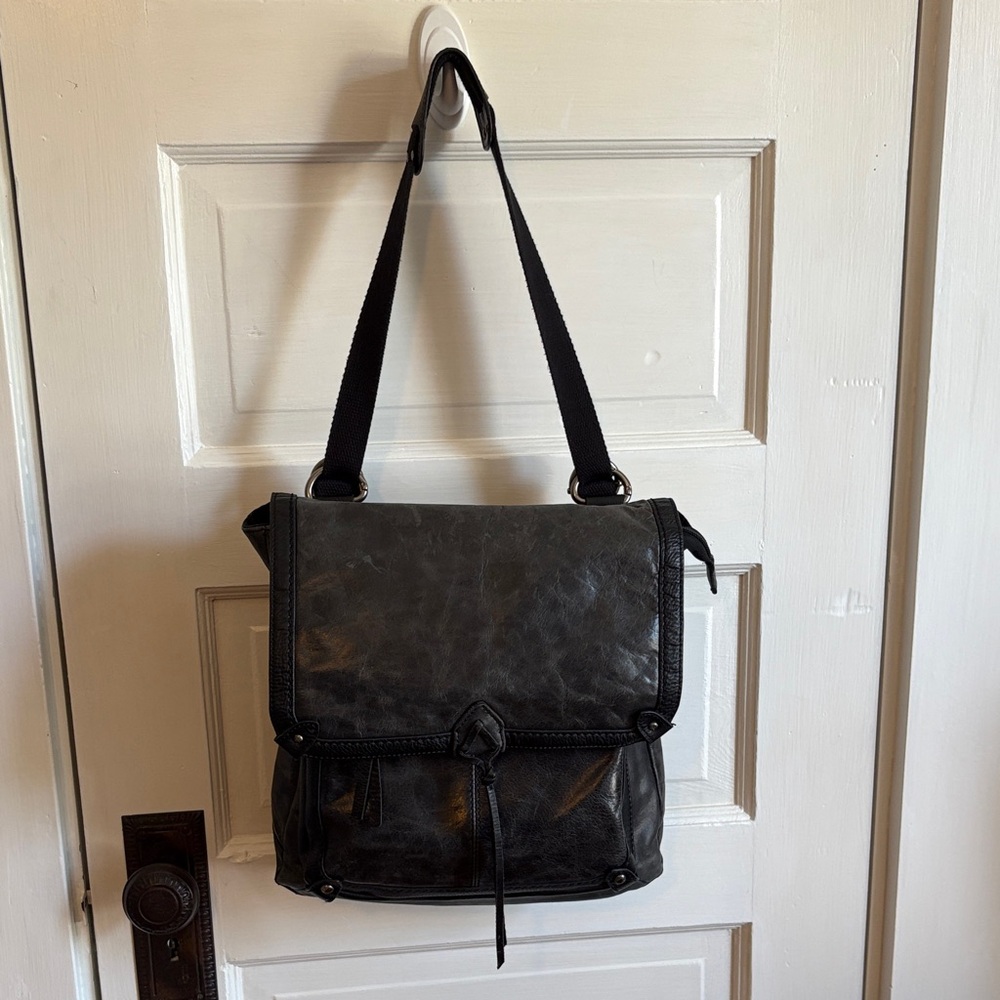 The Sak Black Leather Backpack/crossbody Bag (convertible)